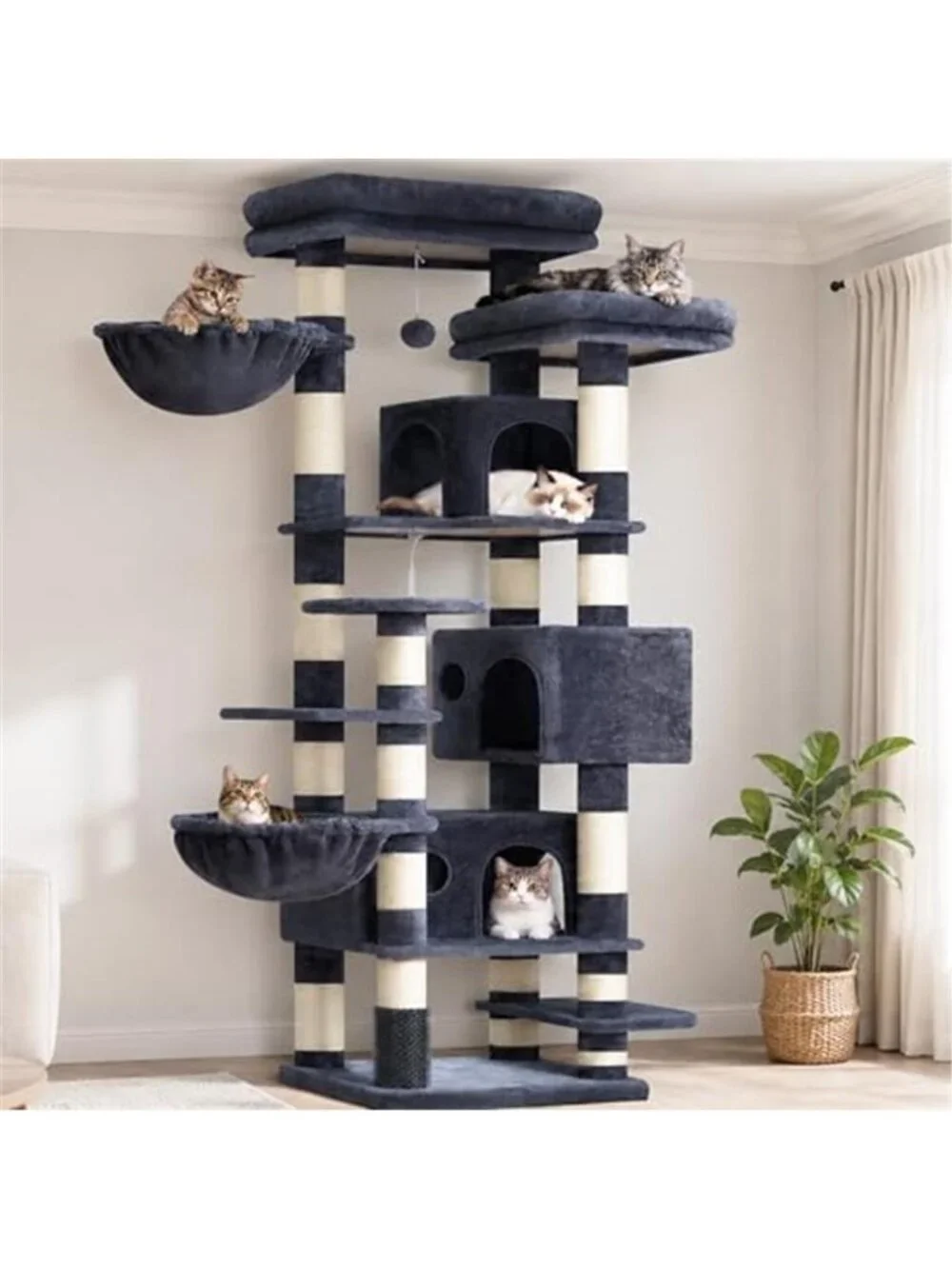 74 inches Multi-Level XL Large Cat Tower Cat Tree